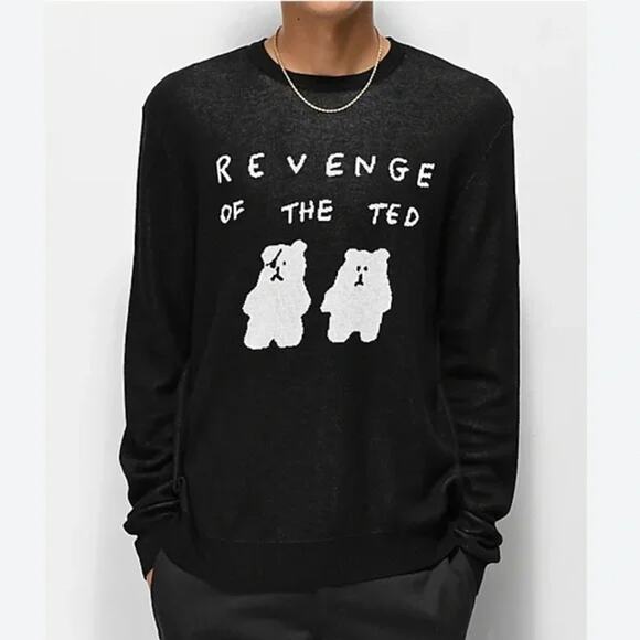 Teddy Fresh Revenge Of The Ted Black Sweater Men Size Medium - Picture 1 of 12
